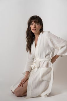 Alaia Kimono Chic Summer Sleep Robe, Summer Robe With Lace Trim For Daywear, Cotton Sleepwear With Kimono Sleeves, Cotton Sleepwear With Kimono Sleeves For Loungewear, Cream Summer Robe For Loungewear, Long-sleeved Cream Summer Robe, Chic Summer Loungewear Robe, Cream Long Sleeve Summer Robe, Long Sleeve Cream Robe For Summer