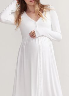 The Softest Rib Nursing Dress – HATCH Collection Nursing Friendly Fitted Maternity Dress For Loungewear, Fitted Nursing Friendly Maternity Dress For Loungewear, Ribbed Maternity Dress For Spring, Postpartum Dresses, Maternity Dress Outfits, Ribbed Knit Fabric, Pregnancy Stages, Solid Color Dress