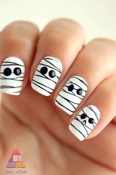 Mummy Nails, Simple Halloween Nails, Silk Wrap Nails, Halloween Nails Easy, Cute Halloween Nails, Nail Art Techniques, Bold Eyes, Vacation Nails, Pink Nail Designs