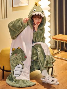 Material: polyester Cute Onesies, Nightgown Sets, Green Dinosaur, Cozy Pajamas, Fleece Pajamas, Discount Code, Spreads, Everyday Outfits, Stay Warm