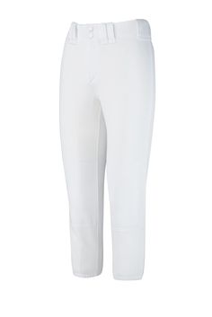 a woman's white baseball pant on a white background