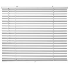 a white window blind with horizontal blinds on the top and bottom, in front of a white background