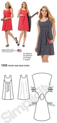 the sewing pattern for this dress is easy to sew, and has an attached neckline