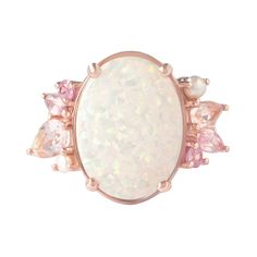 Elegant White Pink Opal Jewelry, Elegant Pink Opal Ring, Elegant Pink Opal Gemstone Ring, Elegant White Opal Ring With Gemstone Accents, 33 Birthday, Pink Splash, Pearl Engagement Ring, Pink Spinel, Pink Gem