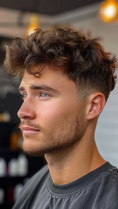 Following doesnt cost you anything and helps me a lot! 🐼 High Fade With Fringe Men, Men’s Clean Haircut, Men’s Modern Hairstyles, Back Of Mens Haircut, Men’s Fade Haircuts With Curly Hair, Men Cute Hairstyle, Faded Sides Long Top Men's Hairstyle, Faded Haircut For Men Curly Hair, Man Hair Cuts Short