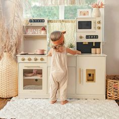 Tiny Land® Trendy Home Style Play Kitchen | Tiny Land Offical Store® | All for Kids Junior Wells, Masterchef Junior, Kids Teepee Tent, Wooden Play Kitchen, Play Kitchen Sets, Teepee Kids, Teepee Tent, Multiplication For Kids, Clever Storage Solutions