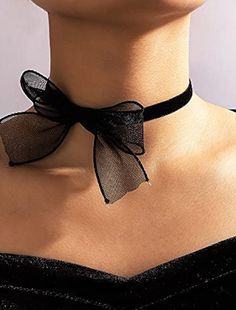 sexy black lace bow-knot collar choker necklace soft velvet suede choker tie cravat jewelry gift for women teens girls (black) 8743062 2022 – $3.99 Black Lace Choker Necklace, Bow Choker, Black Lace Choker, Lace Choker Necklace, Velvet Choker Necklaces, Leather Choker Necklace, Cheap Necklaces, Black Choker Necklace, Lace Necklace