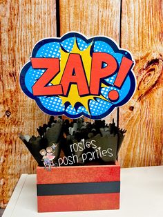 there is a box that has some kind of cake in it with the word zap on it