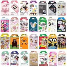 many different tags with cartoon characters on them