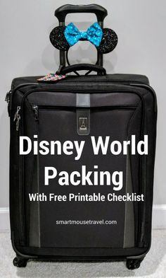 the disney world packing bag with free printable checklist is shown in this image