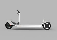 an electric scooter is shown on a gray background with the wheels facing forward