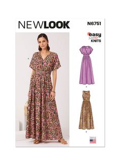 a women's dress and top sewing pattern from the new look book, no 757