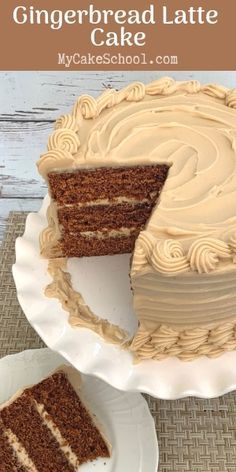 a cake that is sitting on a plate with the slice cut out and ready to be eaten