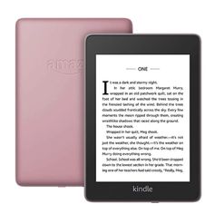 an amazon kindle is shown in pink