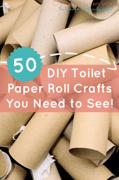 rolls of toilet paper with the words 50 diy toilet paper crafts you need to see