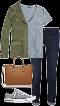 Casual Fall Outfits, Green Jacket, Work Casual