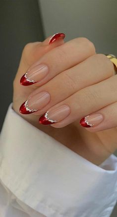 Christmas French Tip Nails, Christmas French Tip, Valentine Nails, Nails 2021, Tip Nails, Chic Nails