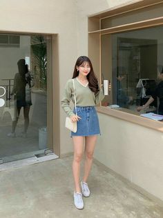 Korean Outfit For Summer, Cute Korean Summer Outfits, Summer Outfits Asian, Korean Summer Outfits, Korean Outfit Street Styles, Korean Casual Outfits, Casual Day Outfits, Korean Girl Fashion, Looks Street Style