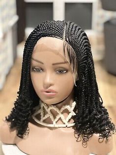 Braided wig. Kinky Wig, Lace Frontal Wig.Just As Pictured. | eBay Cornrow Wig, Braided Side, Real Wigs, Short Twists, Senegalese Twists, African American Fashion, Feed In Braids Hairstyles, Natural Looking Wigs, Headband Wig