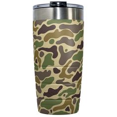 thermos cup with camouflage print on it