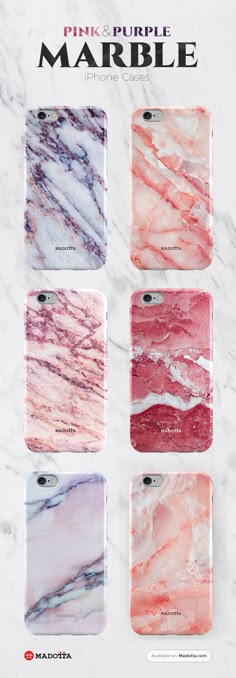 marble phone cases with different colors on them