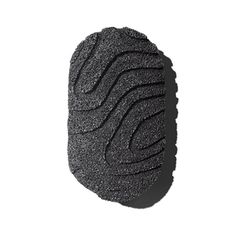 a black sponge on a white background with the word's logo in the middle