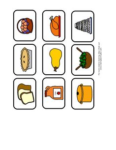 an image of different food items that are in the shape of squares on a white background