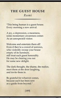 the guest house poem written in black ink