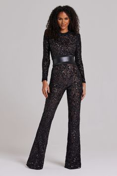 DESCRIPTION & FEATURES Inspired by Parisian style, our BELLA jumpsuit takes a modern twist on a traditional design. The dark nude lining provides coverage, whilst accentuating the intricate sequin embellished lace detailing. This style looks equally as good paired with or without the leather corset belt.-Sequin embellished lace.-Dark nude lining. -Concealed zip fastening. -Functional detachable belt included-Outer: 100% Nylon,Lining: 94% Polyester 6% Elastane SIZE & FIT INFORMATION - Item runs t Festive Formal Jumpsuits And Rompers, Chic Embellished Jumpsuit For Gala, Chic Evening Jumpsuits And Rompers For Festive Occasions, Chic Sequined Jumpsuits And Rompers For Gala, Elegant Sequined Jumpsuits And Rompers For Gala, Festive Chic Fitted Jumpsuits And Rompers, Fitted Embellished Jumpsuits And Rompers For Gala, Elegant Embellished Long Sleeve Jumpsuits And Rompers, Elegant Embellished Jumpsuits And Rompers For Festive Season