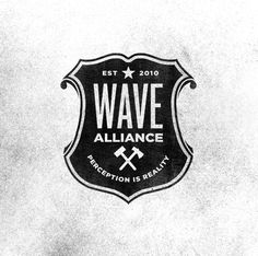 the logo for wave alliance is shown in this black and white photo with an old - fashioned