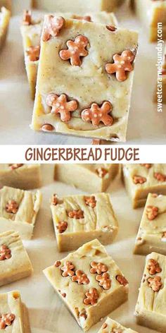 gingerbread fudge with nuts on top and in the middle