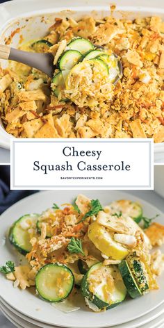 the cheesy squash casserole has zucchini, cucumbers and parmesan cheese