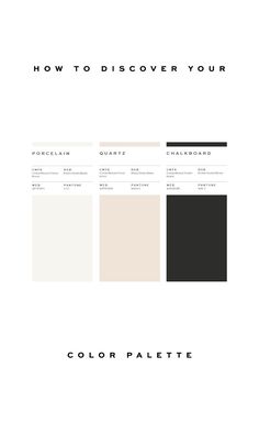 the color palette is shown in black, white and gray colors with text that reads how to