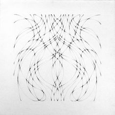 an abstract black and white drawing on paper