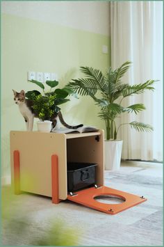 Hide your cat's litter box in style with MarbleLoo! This chic litter box cabinet fits perfectly in bedrooms, bathrooms, laundry rooms, and even closets. Keep your space tidy while giving your feline friend the privacy they deserve. With its beautiful marble finish, the MarbleLoo is both practical and aesthetically pleasing. Say goodbye to unsightly litter boxes and catify your home with hidden cat litter box ideas for apartments. Find out more about MarbleLoo at myshichic.com and upgrade today Catify Your Home, Pooper Scooper, Cat Litter Box Furniture, Chic Interior Design, Litter Tray