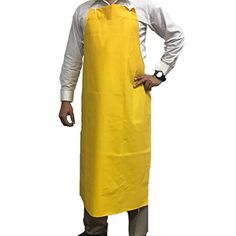 Waterproof and Oilproof Vinyl Bib Apron with Adjustable Neck, Large, Yellow Tie Food, Salon Aprons, Woodworking Apron, Branded Aprons, Industrial Cleaning, Chef Aprons, Work Aprons, Leather Apron, Food Processing