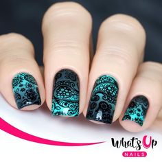 Paisley Nail Art, Geeky Nails, Nail Art Black, Lace Nails, Simple Nail Art Designs, Nail Stamping Plates