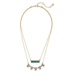 antique gold platingnickel-free16" + 18" approx. lengths + 2" extenderLobster clasp semi-precious malachite, clear crystal pavé Xmas Wishlist, Convertible Necklace, Fall Neutrals, Chloe Isabel Jewelry, Fashionable Jewelry, Fall Collection, Fall 2015, Boutique Jewelry, Accessories Necklace