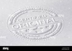 an official stamp on white paper with the word certified in it - stock image and clipping