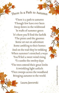 there is a path to autumn poem