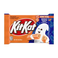 a bag of kitkat ghost toast with orange and white candy on the front,