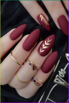 62 Matte Nail Styles: Luxe Matte Burgundy Almond Nails Pink White Nails, Mint Green Nails, New Years Eve Nails, Elegant Nail, Elegant Nail Art, Glittery Nails, White Nail Art