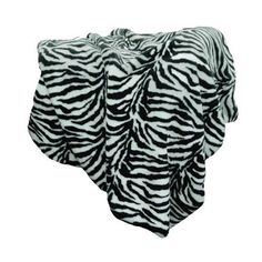 a zebra print blanket is shown on a white background