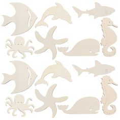 paper cutouts of sea animals and fish