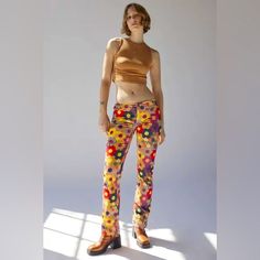 Nwt Urban Outfitters | Bdg Eloise Corduroy Patchwork Flare Pant In Multi Size 26 Brand New With Tags Retail $89 -Size 26 -98% Cotton 2% Elastane -Multicolored -Mid-Rise Waist -Patchwork Design -Corduroy Material -Flare Leg -Brand New Measurements Available Upon Request Ships Next Business Day Reasonable Offers Welcome!! Trendy Corduroy Pants For Spring, Trendy Spring Corduroy Pants, Fitted Yellow Floral Print Pants, Multicolor Bottoms With Retro Print For Spring, Yellow Floral Print Cotton Pants, Fitted Bottoms With Retro Print In Groovy Style, Retro Corduroy Pants For Spring, Fitted Retro Print Groovy Bottoms, Retro Spring Corduroy Pants