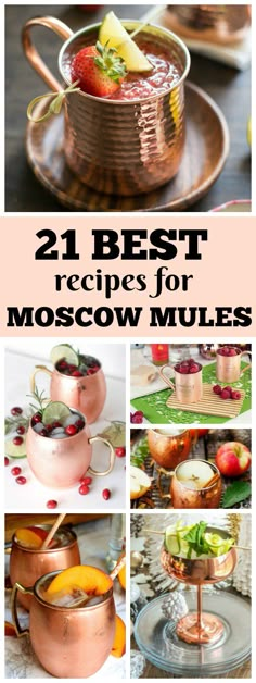 the best recipes for moscow mules, including apples and cranberry sauce in copper pots