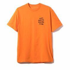 “Shanghai Tee” Men’s Medium, Just Right For The Oversized Look Ladies. In Original Packaging, Never Worn. Bright “Safety Orange” Black Text Antisocial Social Club, Merch Ideas, Text Shirt, Anti Social Social Club, Club Tops, Anti Social, Social Club, Mens Tees, Shanghai