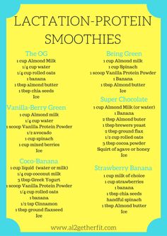 Lactation Smoothie, Protein Smoothies, Lactation Cookies, Nursing Mom