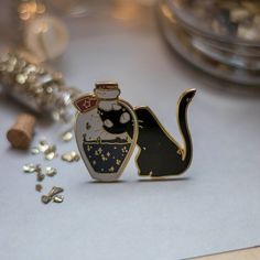 Enamel Pin Ideas, Witchy Cat, The Witch, Hard Enamel Pin, Cat Pin