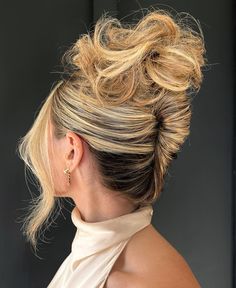 50 Chic Wedding Updos for Every Wedding Style and Hair Type Trending Updo Hairstyles 2023, On Trend Updos, Hair Up Do Ideas, Updo For Halter Dress Bridesmaid Hair, Dramatic Updo Hairstyles, Volumous Updo, Big Updo Hairstyles, Baby Shower Hair Styles, Glam Updo